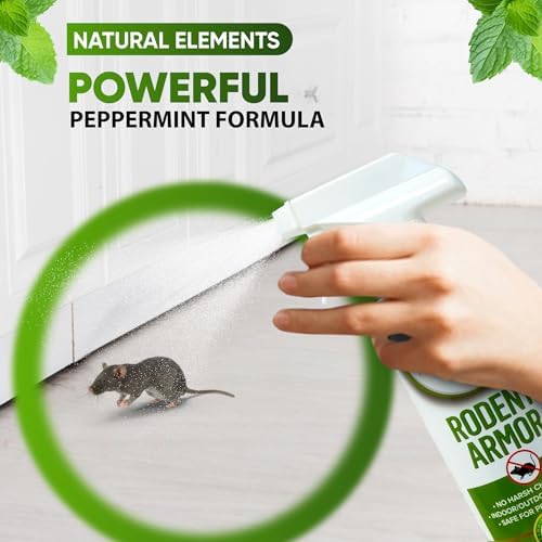 Natural Elements Rodent Armor – Peppermint Oil Rodent Repellent Spray for Vehicles, RVs, Boats & Equipment – 16 oz