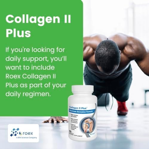 Roex Vitamins | Collagen II Plus | Vegetable Capsules | Organic | Joint Health | Anti-Aging | 90 Count