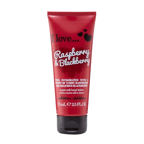 I Love Raspberry and BlackBerry Super Soft Hand Lotion - Hand Lotion for Dry Skin - Sweet Fragrance with Fruit Extracts - Organic Hand Cream - 2.5 oz