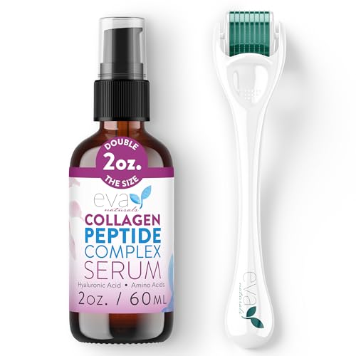 Eva Naturals Collagen Peptide Serum, Hyaluronic Acid, Fine Lines, 2 oz | Firming, hydrating, wrinkle reducer, anti-aging, for women & men, for face