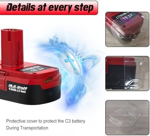 2Pack 6.5Ah C3 Lithium Battery Kits for Craftsman 19.2V Battery
