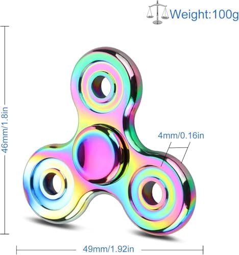 ATESSON Fidget Spinner Toy 2 to 5 Min Spins Durable Stainless Steel Bearing High Speed Metal Material Hand Spinner Stress Relief Anxiety Relieves