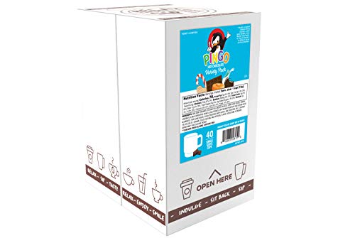Pingo Hot Chocolate Pods for Keurig K-Cup Brewers, Assorted Cocoa Variety Pack, 40 Count