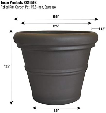 Tusco Products T30 Rolled Rim Pot, Round, Terra Cotta, 30-Inch