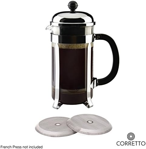 Set of 2 Replacement French Press Filters for 34 Oz French Press | Fine Mesh French Press Screens Compatible with Bodum, Secura