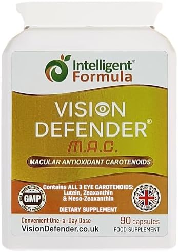 Vision Defender MAC Triple Carotenoid Eye Supplement, 3 Month 90 Capsules | Meso-Zeaxanthin, Triple Carotenoid Antioxidant, Marigold Extract