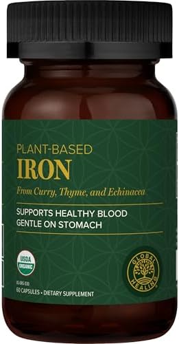 Iron Supplement for Women & Men - Blood Builder Liquid Iron Vitamin (2 Oz) | Global Healing Iron Supplement- Natural Energy to Combat Fatigue