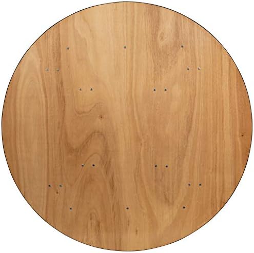 Flash Furniture 5' Round All-Occasion Wood Folding Event Table, Portable Folding Banquet Table with Wooden Top, Natural/Black
