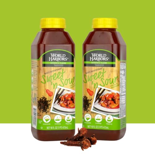 World Harbors Jamaican Jerk Sauce Sweet & Spicy Marinade for Jamaican Jerky Seasoning Chicken, Sirloin, Shrimp Jerk Seasoning Jamaican Style - Flavors for Dipping, Glazing 16 oz (Pack of 2)