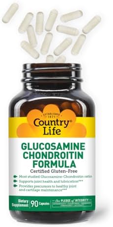 Country Life Glucosamine Chondroitin 1500mg/1200mg - Supports Joint Health & Lubrication - Maintains Healthy Cartilage, Tendon