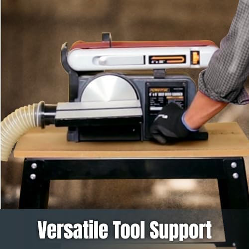 POWERTEC Tool Stand, MDF Split Top Expands to 20"x25", 32" Work Height Power Tool Stand for Drill Press, Belt Sander, Bench Grinder, Band Saw