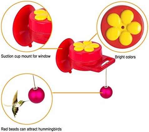 Naomo Handheld Hummingbird Feeders with Suction Cup, Multifunctional Mini Hummingbird Feeder with Perches for Outdoors