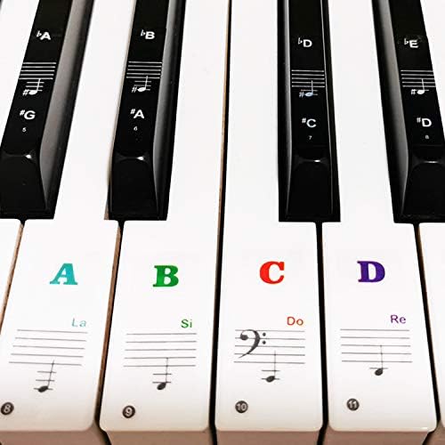Piano Keyboard Stickers for 88/61/54/49/37 Key, Bold Large Letter Piano Stickers for Learning, Removable Piano Keyboard Letters