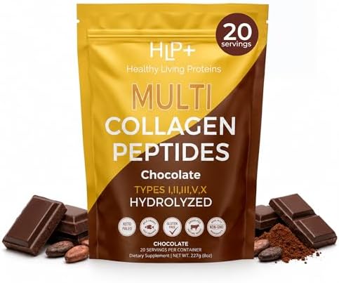 Healthy Living Proteins | Multi Hydrolyzed Collagen Peptides Type I, II, III, V, & X | Grass Fed Bovine, Wild Caught Marine, Free Range Chicken | Gluten Free (Unflavored, 1 Pound (Pack of 1))