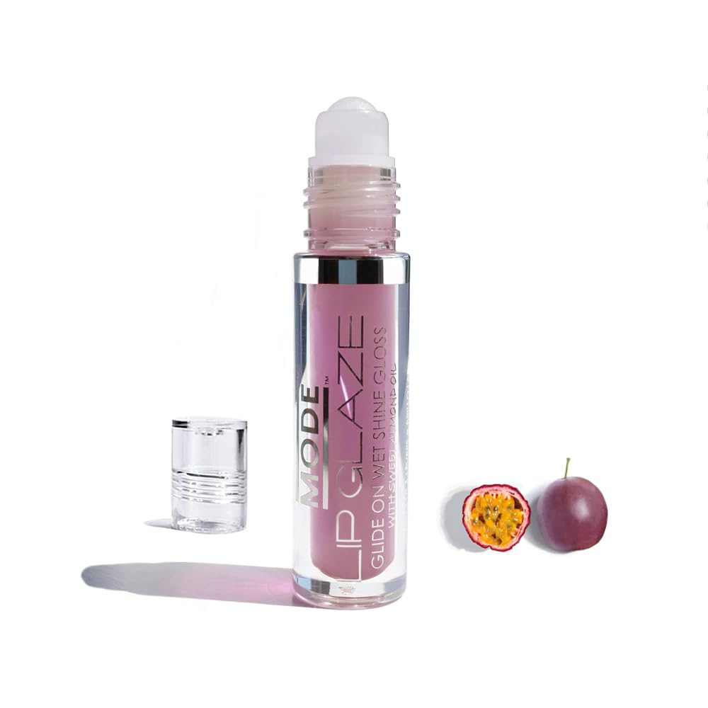 MODE Lip Glaze Cotton Candy Flavored Lip Gloss, Hydrating Sheer Wet Shine, Skincare Fruit Oils