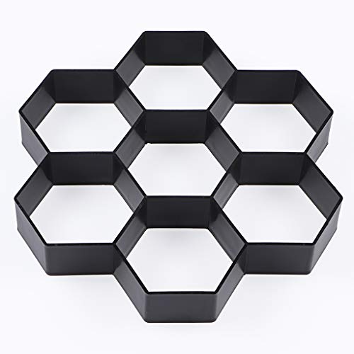 Skelang Hexagon Pavement Mold, 11.4"×11"×1.7" Reusable Walk Path Maker, Concrete Cement Pavement Mold for DIY Garden Concrete Path