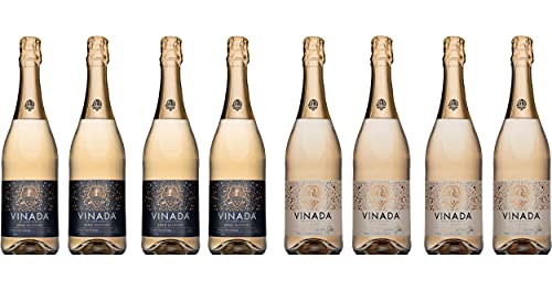 VINADA - Sparkling Gold - Zero Alcohol Wine - 750 ml (8 Glass Bottles)
