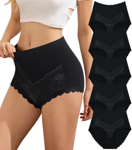 Women's High Waist Cotton Underwear Stretch Briefs Soft Comfy Ladies Panties MultiPack