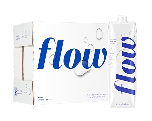 Flow Artesian Mineral Spring Water, 33.8 Fl Oz, 6 Pack | Naturally Alkaline Water, pH 8.1, Electrolytes, Minerals, Zero Calories, Eco-friendly pack, Non-GMO, BPA-Free