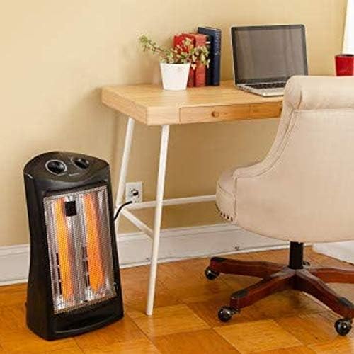 Comfort Zone Indoor Tower Space Heater, Adjustable Thermostat, Radiant Heat, Electric, Infrared Quartz, 2 Heat Settings, Overheat Protection