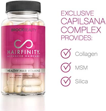 Hairfinity Hair Vitamins - Scientifically Formulated with Biotin, Amino Acids, and a Vitamin Supplement that Helps Support Hair Growth - Vegan - 60 Veggie Capsules (1 Month Supply)