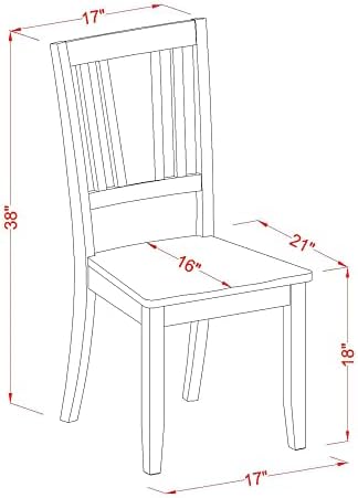 East West Furniture DUC-MAH-LC Dudley Kitchen Dining Chairs - Faux Leather Upholstered Wood Chairs, Set of 2, Mahogany