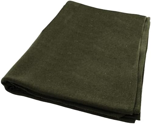 Rothco Wool Outdoor Blanket, Olive Drab (66" x 90") | Natural Wool Warmth, Comfortable, Durable Construction, Ready For Emergencies, Ideal For Camping, Picnics & Outdoor Events