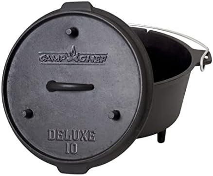Camp Chef DO10-6 Quart Dutch Oven Pre-Seasoned Cast Iron with Lift Tool and Lid