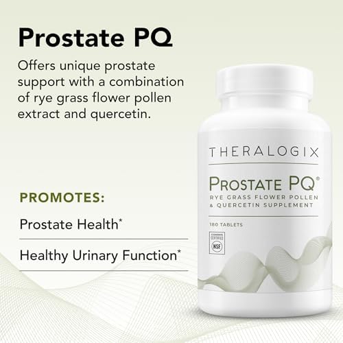 Theralogix Prostate PQ - Rye Grass Pollen Extract & Quercetin Supplement - 90-Day Supply - Antioxidant Support for Prostate & Pelvic Health &