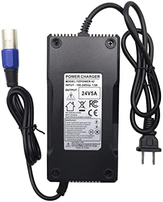 24V 5A Battery Charger for EA1065, S150 180 X-CEL, Jazzy 1107 614HD Smart Automatic