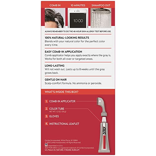 JUST FOR MEN Easy Comb-In Color, No-Mix, Light Brown A-25 (1 Pack) | Easy Comb-In Color light brown patented no-mix formula instantly combs away gray. Targeted gray coverage. Easy application.