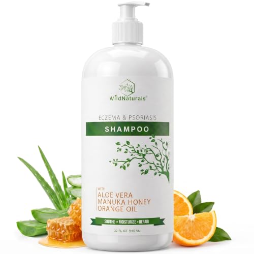 Wild Naturals Eczema & Psoriasis Shampoo – Anti-Dandruff Relief for Dry, Itchy Scalp – Hypoallergenic, Fragrance-Free Formula for Sensitive Scalp