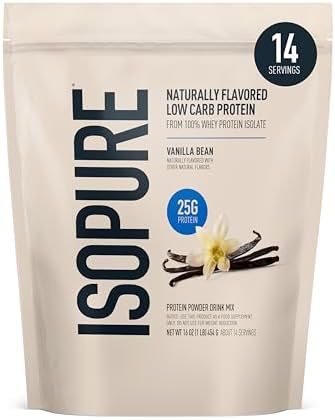 Isopure Low Carb 100% Pure Whey Isolate Protein Powder, Lactose Free, Gluten Free, with Vitamins, Vanilla, 25g Protein Per Serving, 3 Lbs, 43 Servings (Packaging May Vary) | 25g Protein Per Serving, 100% Whey Protein Isolate, Lactose Free, Gluten Free, w…