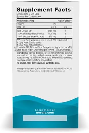 Nordic Naturals Ultimate Omega 2X, 2150mg Fish Oil, Lemon - 60 Count | High-potency 2X formula with EPA & DHA for brain & heart health. Non-GMO soft gels. 30 servings.