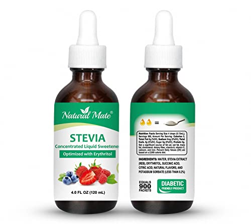 Stevia Concentrated Liquid Sweetener (Optimized with Erythritol) 1.33 FL OZ (37 mL) – 2 Pack