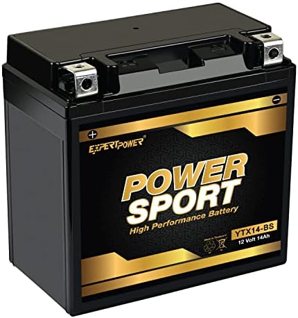 ExpertPower YTX14-BS ATV Battery - 220 CCA AGM Motorcycle Battery 12V 14Ah 10Hr ETX14-BS, UTV, Scooter, Snowmobile, 4 Wheeler Powersports Batteries
