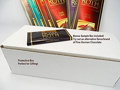Boxed 6 Pack ~ 85% Cocoa Dark Chocolate ~ Moser Roth Fine German Chocolate Bar (s) ~ With Bonus Sample!