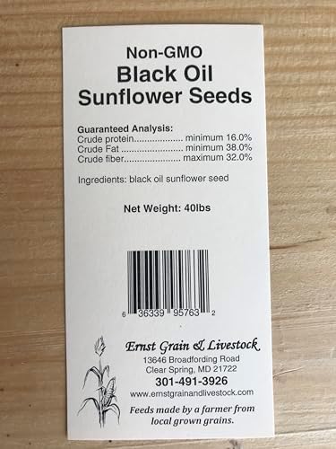 Ernst Grain & Livestock Black Oil Sunflower Seeds - Birdseed for Outside Feeders Wild Bird Food - Ideal Bird Seed for Cardinals