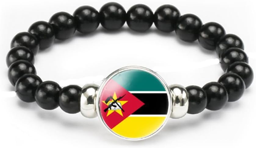 vmcoatdu National Flag Bracelet Elastic Rope Beaded Bracelet Support Your Country Travel Souvenir Gifts for Men Women