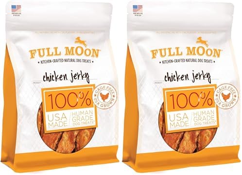 Full Moon Chicken Jerky Healthy All Natural Dog Treats Human Grade Made in USA Grain Free, 1.5 Pound (Pack of 1)