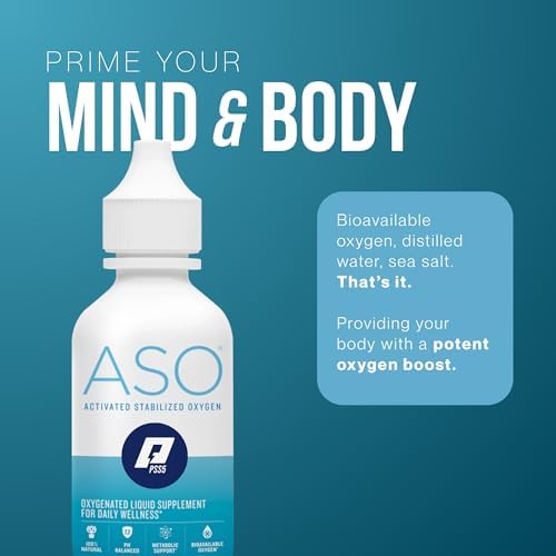 ASO Liquid Oxygen Drops, Activated Stabilized Oxygen, Dietary Supplement to Boost Energy Levels & Help with Workout Recovery