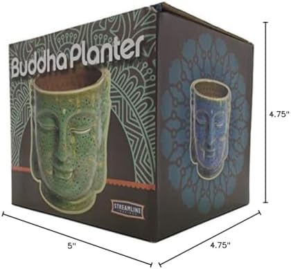 Streamline Imagined Buddha Head Ceramic Planter Pot