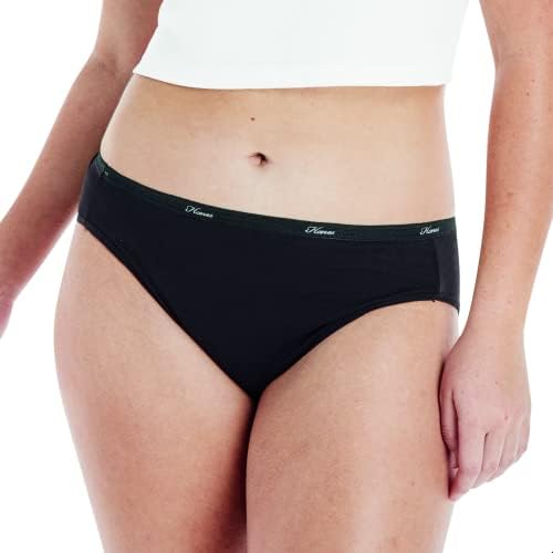 Hanes women's Hi-Cut Panties Pack, Lightweight Cotton Hi-Cuts, 6-Pack (Retired, Colors May Vary)