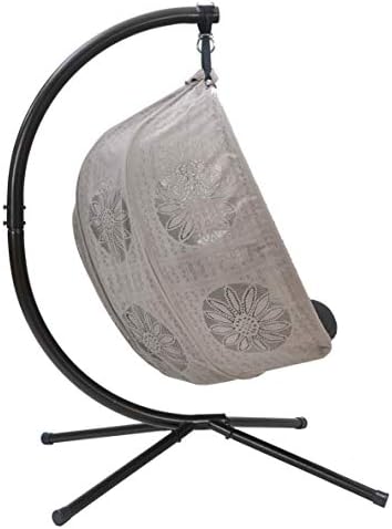 FlowerHouse Hanging Pumpkin Patio Chair - Dreamcatcher Black Cushion