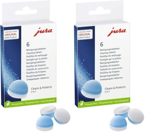 Jura 2-Phase Cleaning Tablets for Fully Automatic Coffee Machines, 25 Count