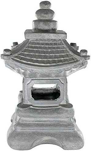Design toscano ng29870 asian decor pagoda lantern indoor/outdoor statue, 11 inches wide, 11 inches deep, 17 inches high, handcast polyresin, two tone stone finish