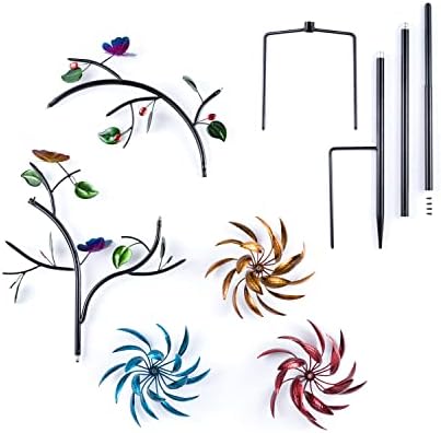 Evergreen Garden Beautiful Summer Multi Colored Flowers Wind Spinner | 91 inches Tall x 41 Inches Wide | Fade and Weather Resistant | Metal Stake