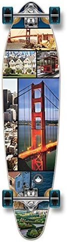 Graphic Series Complete Kicktail Skateboards Longboard w/BlackWidow Premium 80A Grip Tape, Aluminum Truck, ABEC9 Bearing, 71mm Skateboard Wheels