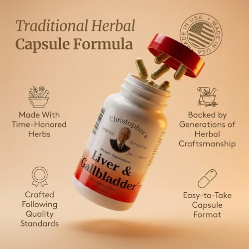 Christopher's Original Formulas Liver & Gallbladder Formula Capsules - Gallbladder Supplements with Digestive Enzymes & Natural Herbs