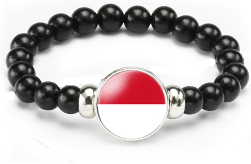 vmcoatdu National Flag Bracelet Elastic Rope Beaded Bracelet Support Your Country Travel Souvenir Gifts for Men Women
